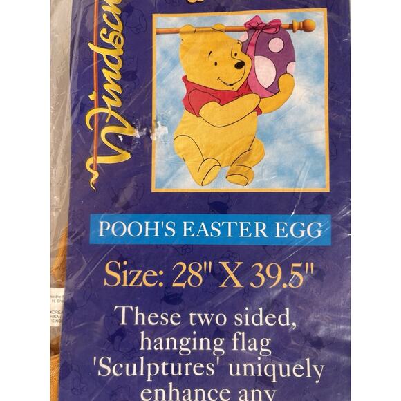 Windsculpts 100 Acre Winnie Pooh Easter Egg Yard Flag Disney 28"x39.5" Vintage - Picture 7 of 9